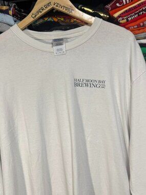 Half moon bay brewing company long sleeve beer t shirt white